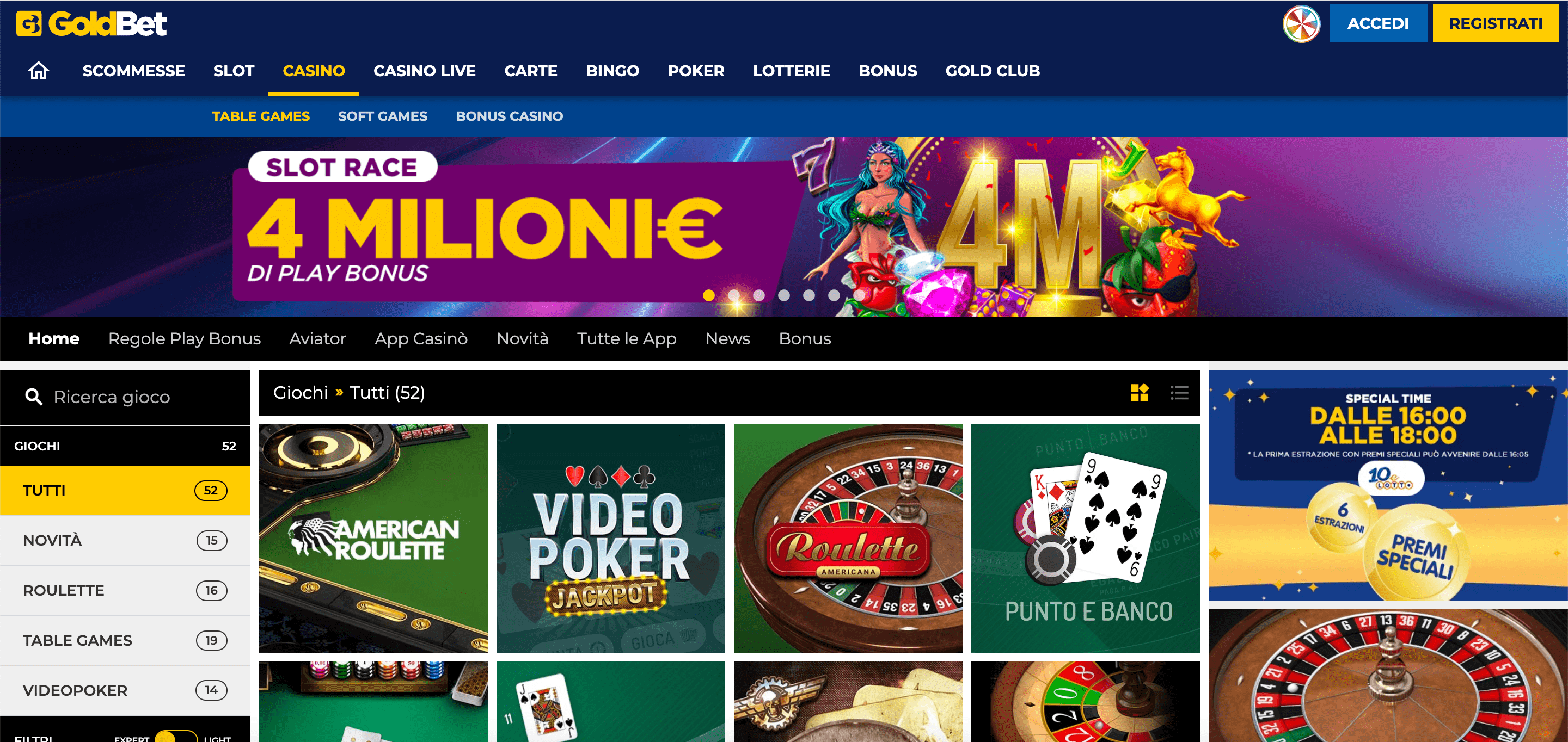 GoldBet Casino Home