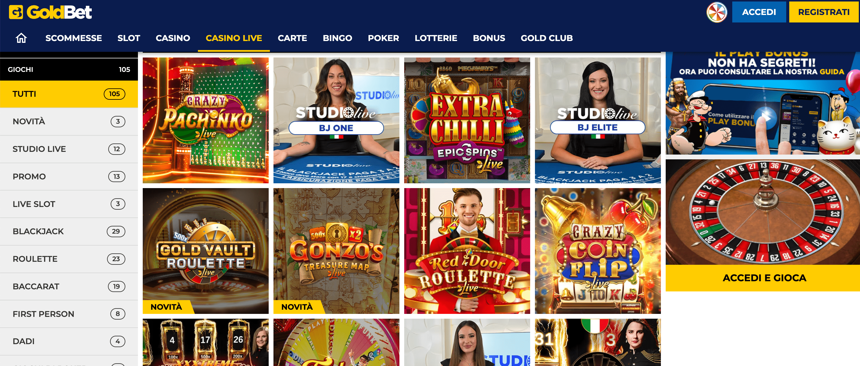 GoldBet Casino Slot Live